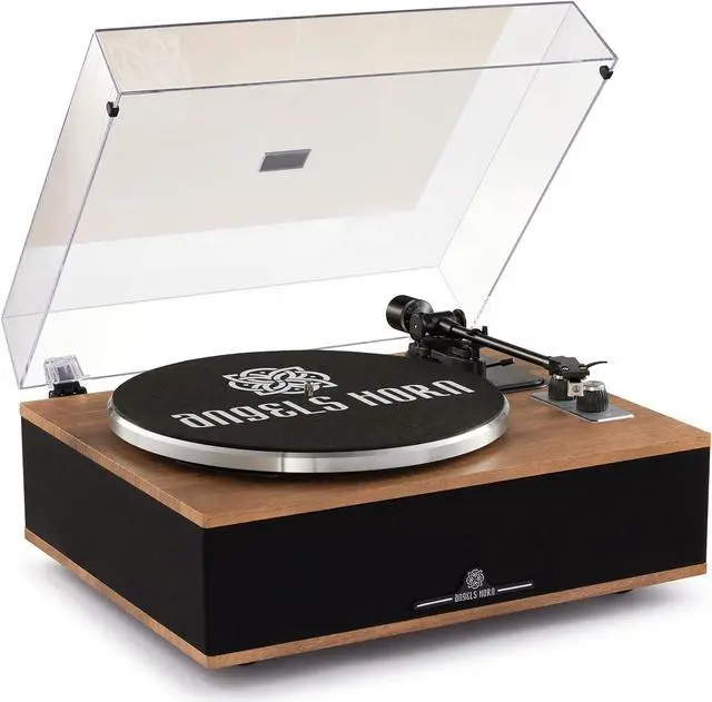 Main image of Vinyl Record Player, Bluetooth Turntable with Built in Speakers Phono Preamp, High Fidelity Turntables for Vinyl Records with Magnetic Cartridge AT-3600L, Belt Drive 2-Speed,Walnut Wood