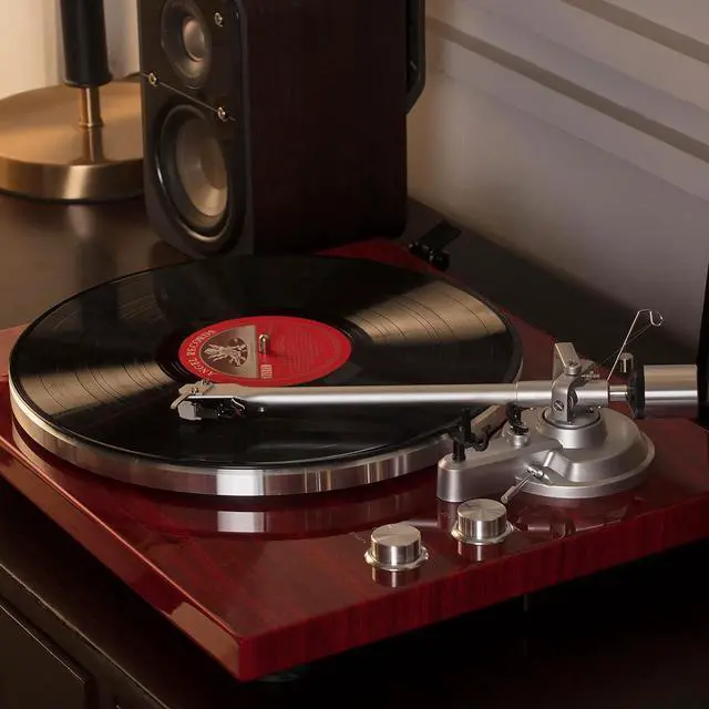 Alt view image 6 of 7 - Belt Drive Turntable with Bluetooth Connectivity, Built-in Phono Pre-amp, USB Digital Output Vinyl Stereo Record Player with Magnetic Cartridge, 33 or 45 RPM