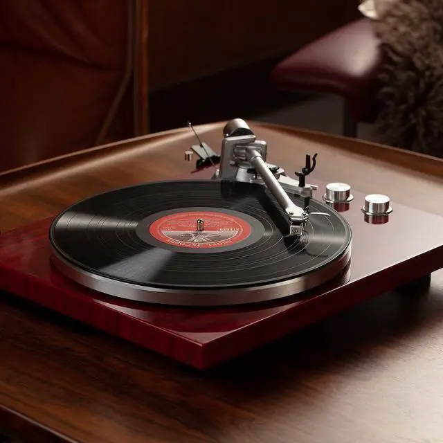 Alt view image 7 of 7 - Belt Drive Turntable with Bluetooth Connectivity, Built-in Phono Pre-amp, USB Digital Output Vinyl Stereo Record Player with Magnetic Cartridge, 33 or 45 RPM