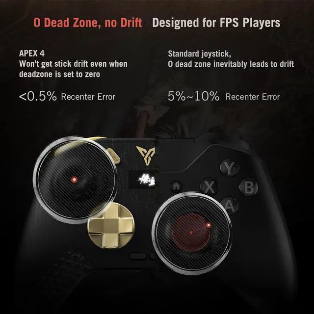Alt view image 7 of 7 - FLYDIGI APEX 4 Game Controller Black Myth: Wukong Edition - Force Feedback Trigger Force-Adjustable Full-Color LCD Display 1500mAh Four-Motors Areas Stereo Vibration PC/NS/TV/Android/Laptop
