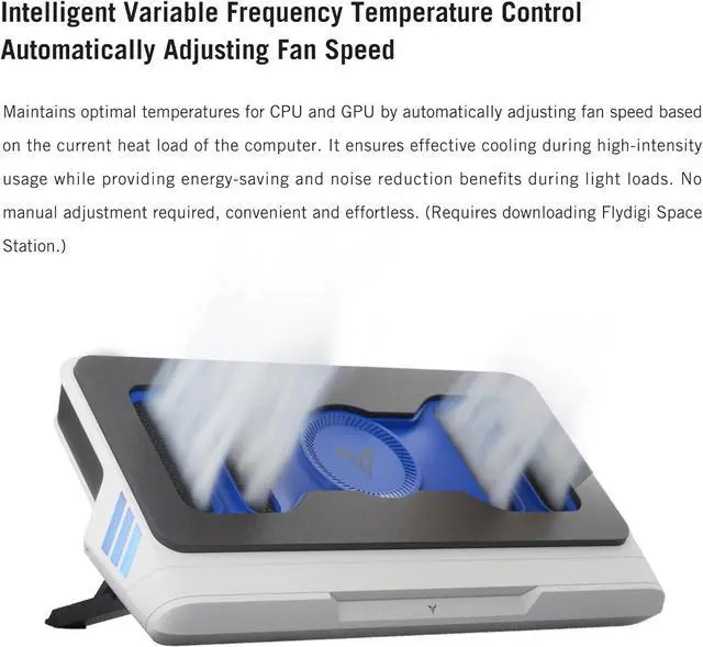 Alt view image 6 of 7 - Laptop Cooling Pad Wind-Pressure Closed-Loop Turbo-Fan (MAX 3000RPM) Dual Noise Reduction Intelligent Temperature Control 3-Angle Adjustable RGB Laptop Cooling Stand Wide Compatibility