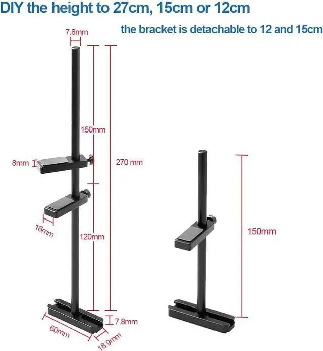 Alt view image 2 of 6 - GPU Support Bracket for Fan, Graphics Card Support, GPU Bracket Brace, Video Card Sag Holder Bracket, GPU Stand, Adjustable Aluminum 27cm Detachable to 15cm and 12cm
