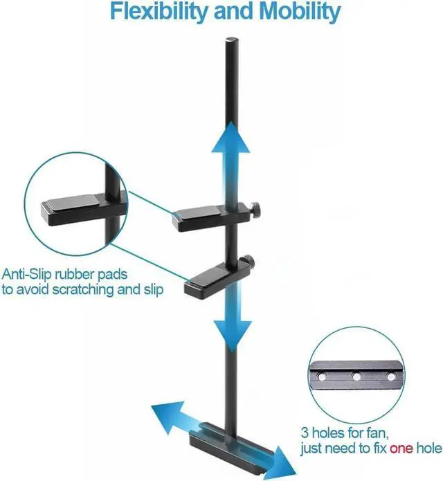 Alt view image 4 of 6 - GPU Support Bracket for Fan, Graphics Card Support, GPU Bracket Brace, Video Card Sag Holder Bracket, GPU Stand, Adjustable Aluminum 27cm Detachable to 15cm and 12cm