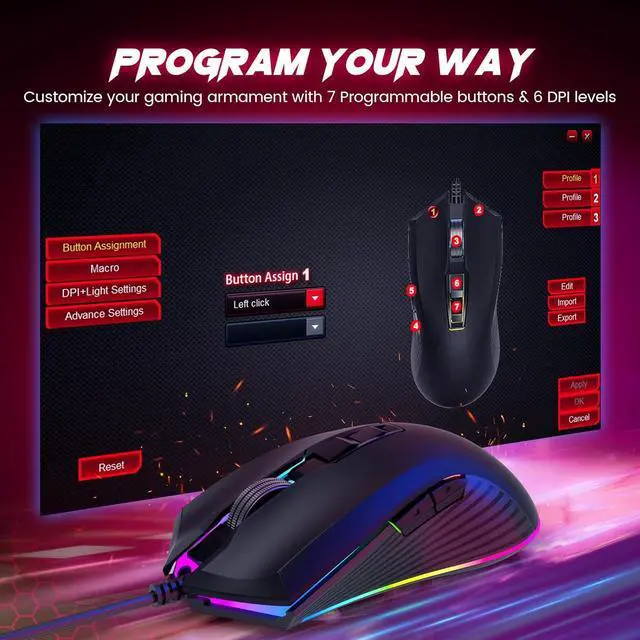 Alt view image 4 of 7 - Wired Gaming Keyboard and Mouse Combo, 104 Keys All-Metal Panel Rainbow Computer Keyboard with Multimedia Keys Wrist Rest and LED Backlit Gaming Mouse 4200 DPI for Windows PC Gamers (Black)