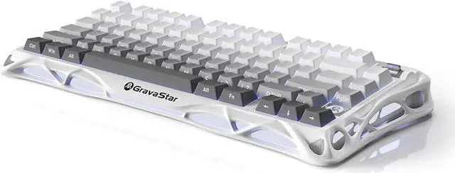 Main image of GravaStar Mercury,K1 75% Wireless Mechanical Gaming Keyboard, Aluminum Alloy Exoskeleton Design, Gasket Custom Keyboard Hot-Swap Socket, Linear Switches, RGB Backlit - Gradient White