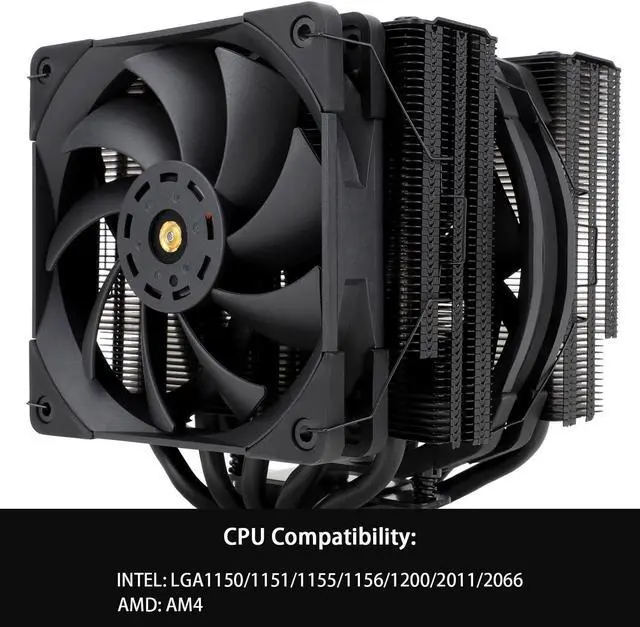 Alt view image 4 of 7 - Thermalright Black CPU Air Cooler,Dual Tower 5 Heat Pipe,TL-D14X-B and TL-C12PRO PWM Fan,Aluminium Heatsink Cover, AGHP Technology, for AMD AM4/AM5/Intel LGA 1150/1151/1155/1156/1200/2011/1700