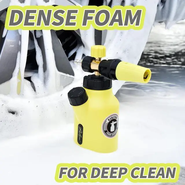 Alt view image 4 of 6 - Foam Cannon up to 4500 PSI, Foam Cannon for Pressure Washer with 1/4'' Quick Connector, Snow Foam Cannon with Adjustable Nozzle and 1L Foam Cannon Bottle, Fits Most Car Washing Accessories