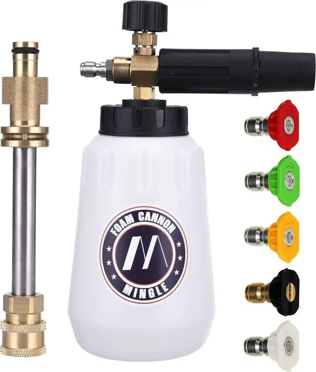 Main image of Foam Cannon, Compatible with Sun Joe SPX Series Pressure Washer, with 5 Nozzle Tips, 1/4 Inch Quick Connector