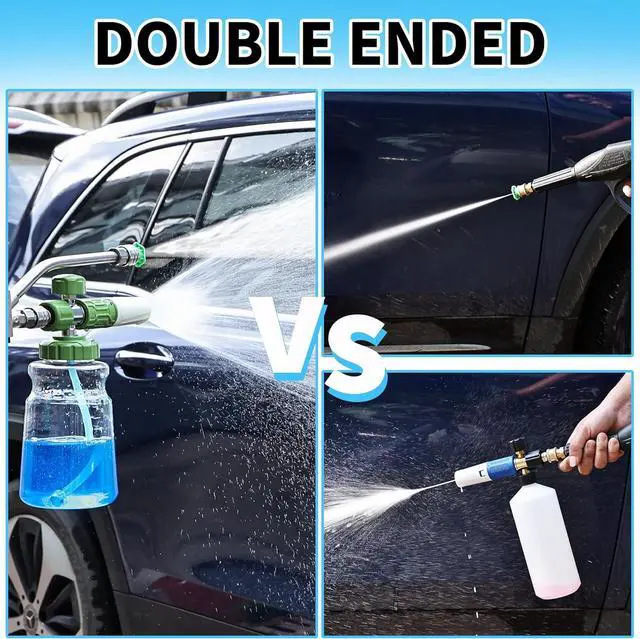 Alt view image 5 of 7 - Foam Cannon Dual Connector Accessory,Pressure Washer Double Tip Attachment for Foam Blaster with 7 Power Washer Sprayer Nozzles, 1/4" Quick Connect, 3600 PSI(Without Foam Cannon)
