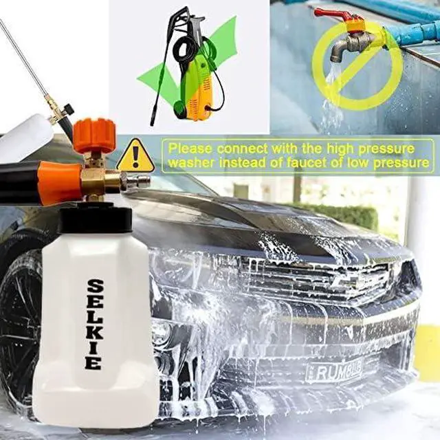 Alt view image 6 of 7 - Foam Cannon with Pressure Washer Gun, Adjustable Cannon Foam Blaster Power Washer Snow Foam Lance with 6pcs Nozzle,1/4" Quick Connector,4350PSI