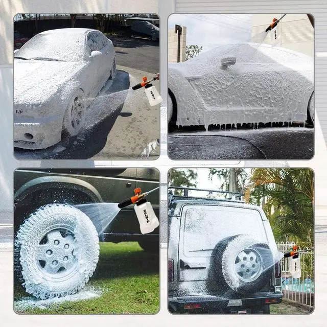 Alt view image 7 of 7 - Foam Cannon with Pressure Washer Gun, Adjustable Cannon Foam Blaster Power Washer Snow Foam Lance with 6pcs Nozzle,1/4" Quick Connector,4350PSI