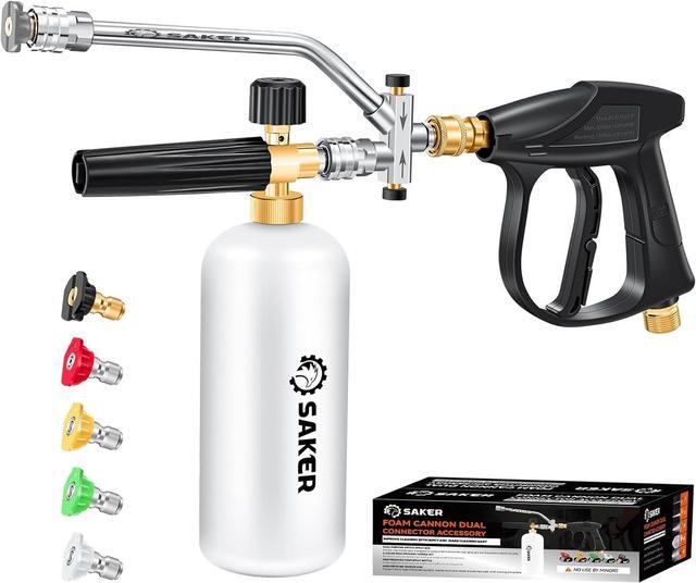 Main image of Foam Cannon for Pressure Washer Kit with Foam Cannon Dual Connector Accessory,Pressure Washer Gun for Car Washing and Cleaning,5 Power Washer Sprayer Nozzles