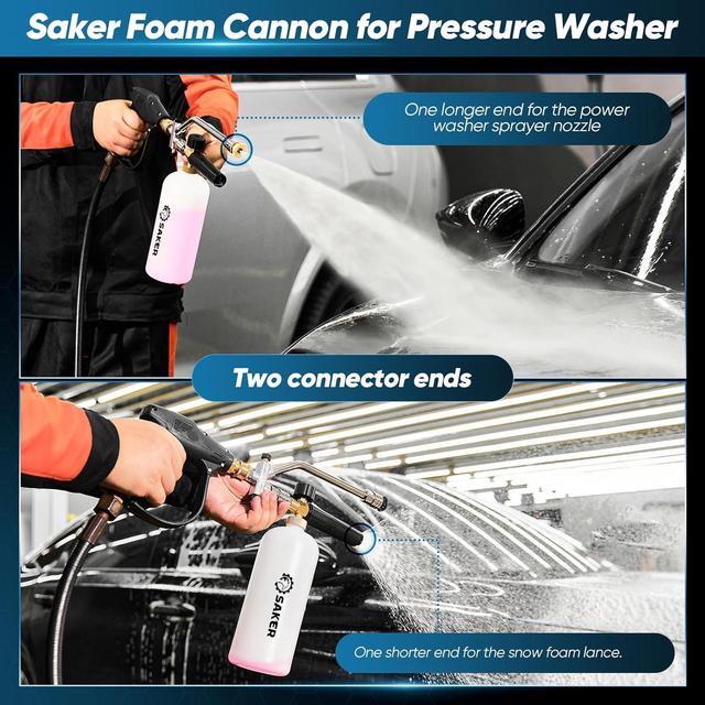 Alt view image 2 of 7 - Foam Cannon for Pressure Washer Kit with Foam Cannon Dual Connector Accessory,Pressure Washer Gun for Car Washing and Cleaning,5 Power Washer Sprayer Nozzles