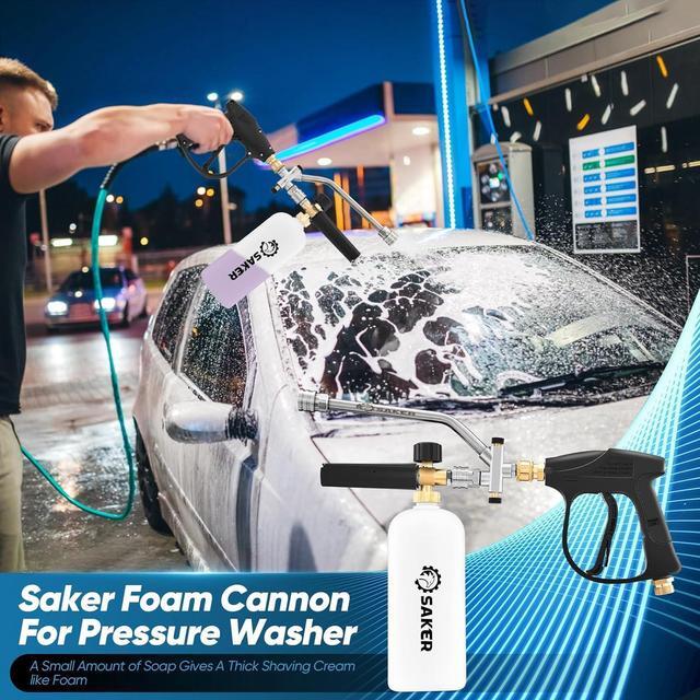 Alt view image 7 of 7 - Foam Cannon for Pressure Washer Kit with Foam Cannon Dual Connector Accessory,Pressure Washer Gun for Car Washing and Cleaning,5 Power Washer Sprayer Nozzles