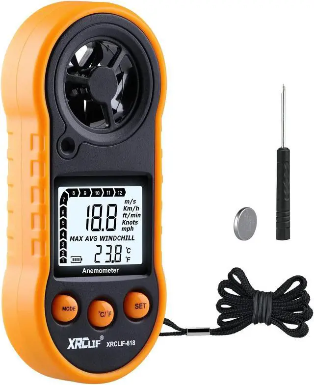 Main image of Digital Wind Speed Meter Anemometer Handheld Wind Gauges Air Flow Velocity Meter for Measuring Wind Chill Temperature Speed, Wind Meter Thermometer Gauge for Shooting Windsurfing Fishing Hunting