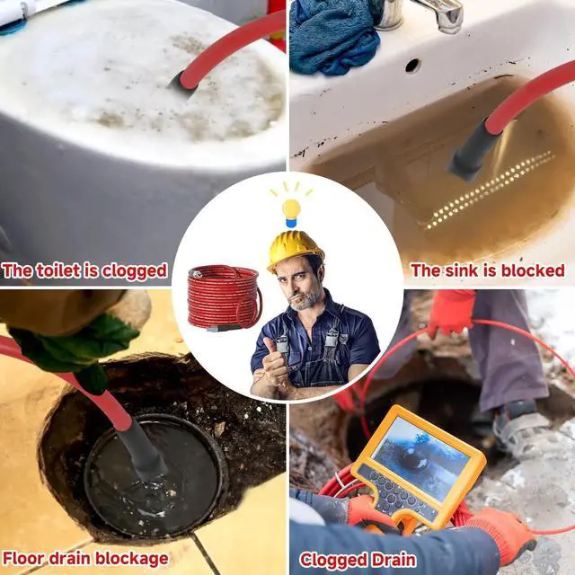 Alt view image 3 of 7 - Pressure Washer Cleaning Kit Sewer Jetter Kit for 1/4 Inch NPT Corner Max Working Pressure Drain Cleaner Hose 5800 PSI Durable Sewer Blasting Hose 5 Sewer Blasting Nozzles (150FT)