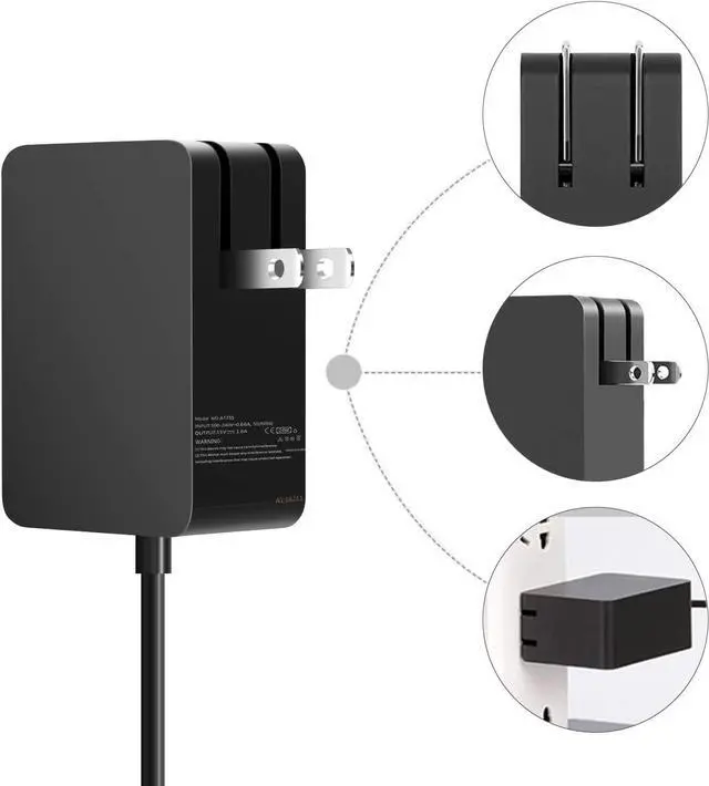Alt view image 3 of 6 - Surface Go Charger, Power Supply Adapter 24W 15V 1.6A Compatible Microsoft Surface Go/Surface Pro 4 Core m3/Surface Pro 3