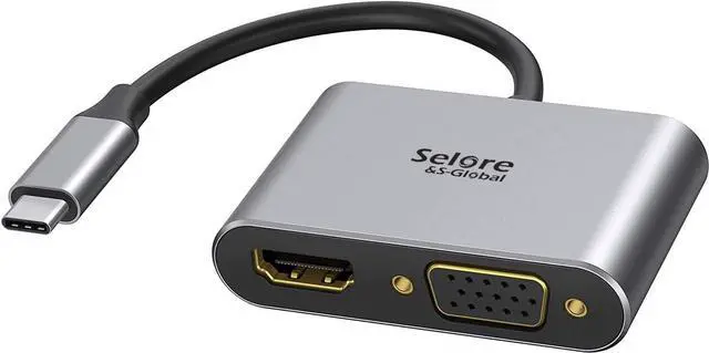 Main image of USB C to HDMI VGA Adapter,USB Type C to VGA HDMI Adapter Thunderbolt 3 VGA Adapter for MacBook Pro/iPad Pro/Air 2020 2019 2018,Dell XPS 13/15,Surface Pro, Galaxy S8/S9, Huawei P20