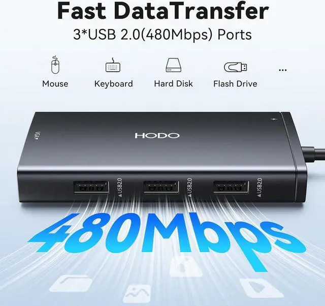 Alt view image 6 of 7 - USB C Docking Station Dual Monitor Adapter for Dell HP, Laptop Docking Station 3 Monitors Quadruple Display USB C Hub Dongle to 4K HDMI+DisplayPort+VGA,3 USB2.0,100W PD, 8 in 1 USB C Dock