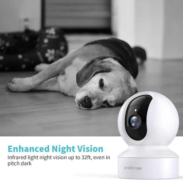 Alt view image 5 of 7 - Pet Camera, 2K HD Dog Camera with Phone APP, 360° Pan/Tilt View Puppy Cam, One Click Call for Baby Monitor, MagivPix Night Vision,Motion Tracking Alarm with Cloud/Local SD,Home Indoor Security Cam