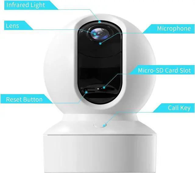 Alt view image 7 of 7 - Pet Camera, 2K HD Dog Camera with Phone APP, 360° Pan/Tilt View Puppy Cam, One Click Call for Baby Monitor, MagivPix Night Vision,Motion Tracking Alarm with Cloud/Local SD,Home Indoor Security Cam
