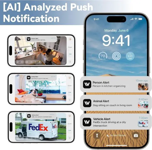 Alt view image 3 of 7 - Security Camera Indoor 2K, WiFi Camera for Home Security with Smart AI Motion Detection, Baby Monitor Pet/Dog Camera with Phone App, 360 Pan/Tilt for Room, Color Night Vision, 2-Way Audio