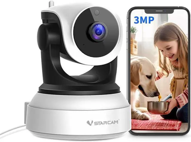 Main image of WiFi Camera, 1080P Wireless Dog Camera with Phone App Night Vision, Motion Tracking, Two-Way Audio, 24/7 Recording with Cloud/Local SD, Smart Baby/Puppy Camera
