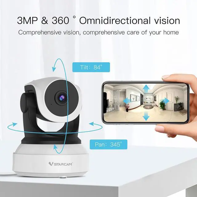 Alt view image 2 of 7 - WiFi Camera, 1080P Wireless Dog Camera with Phone App Night Vision, Motion Tracking, Two-Way Audio, 24/7 Recording with Cloud/Local SD, Smart Baby/Puppy Camera