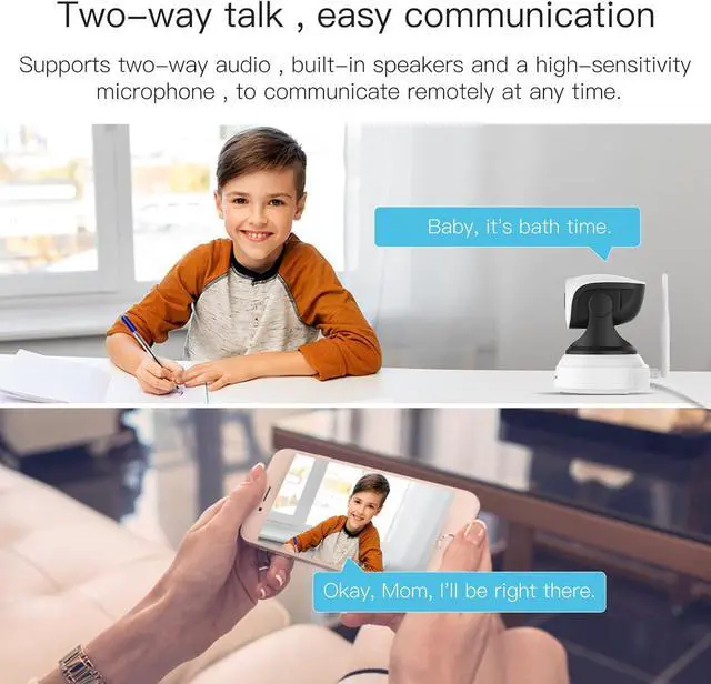 Alt view image 4 of 7 - WiFi Camera, 1080P Wireless Dog Camera with Phone App Night Vision, Motion Tracking, Two-Way Audio, 24/7 Recording with Cloud/Local SD, Smart Baby/Puppy Camera