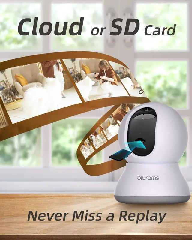 Alt view image 6 of 6 - Pet Camera 2K, Dog Camera with Phone App, Indoor Security Camera PTZ, 360° Cameras for Home Security Indoor, Color Night Vision, 2-Way Talk, Motion Detection&Tracking, Cloud&SD(2.4GHz Only)