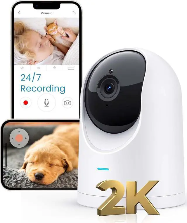 Main image of Pet Camera Indoor, 2K High Definition Dog Camera with Phone APP, Cat Camera with 24/7 Recording with Cloud/Local SD, 2-Way Audio and Video, Night Vision, Pet Motion Tracking Alarm