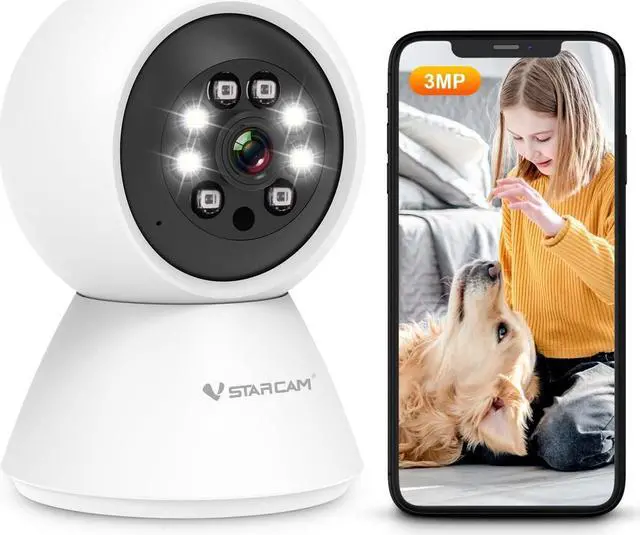 Main image of 3MP Cameras for Home Security, Pet Camera Indoor for Dog Camera with Phone APP Color Night Vision, Motion Detection, 2-Way Talk with Cloud & SD Card Storage