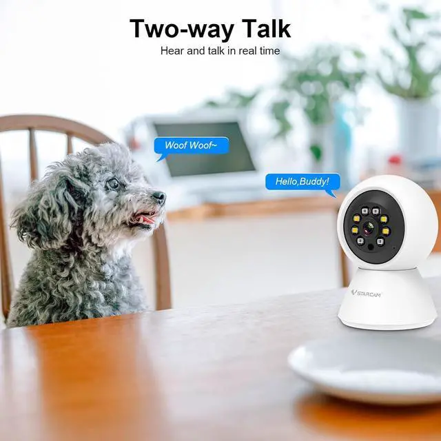 Alt view image 4 of 7 - 3MP Cameras for Home Security, Pet Camera Indoor for Dog Camera with Phone APP Color Night Vision, Motion Detection, 2-Way Talk with Cloud & SD Card Storage