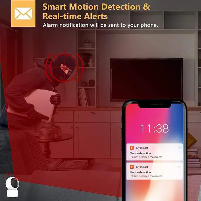Alt view image 6 of 7 - Pet Camera Monitor, Security Camera WiFi Home Dog Camera 1080P HD,Indoor Outdoor Camera for Dog and Cat,Support APP Remote Control/Motion Detection/2 Way Audio/Night Vision