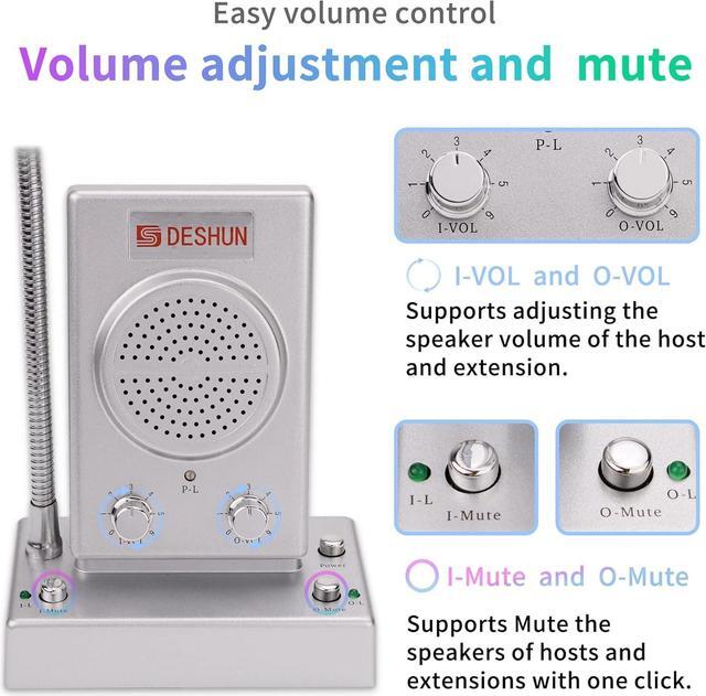 Alt view image 4 of 7 - Window intercom Speaker,Window intercom 2 Way, Window Counter intercom Microphone, intercom System for The Business/Bank/Office/Hospital/Station/Catering/Ticket Window