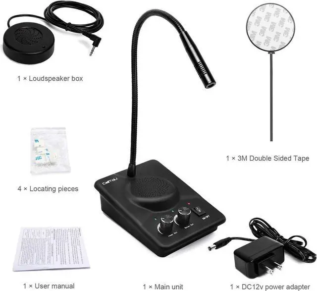 Alt view image 6 of 7 - Window Speaker Intercom System,Dual Way Anti-Interference Intercommunication Microphone Talk Through Glass Window,for Business,Bank,Office,Hospital,Counter,Store,Station,School and More