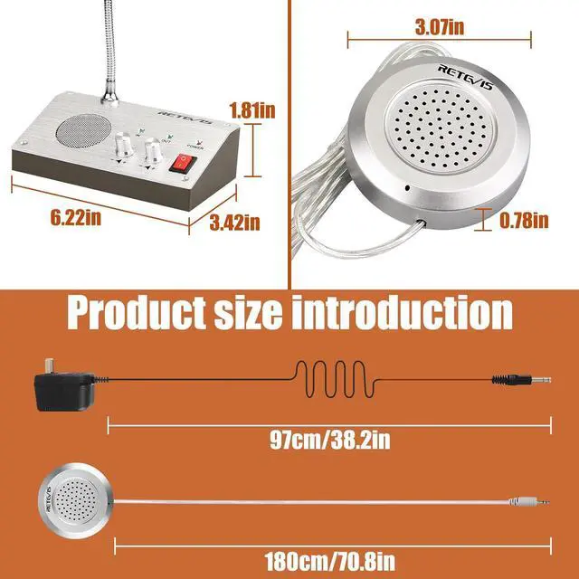 Alt view image 6 of 7 - RT-9908 Window Speaker,Window Intercom Dual-Way Voice,Window Speaker Intercom System for Business,Bank,Ticket Window