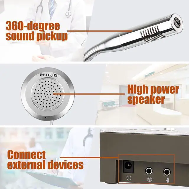 Alt view image 5 of 7 - RT-9908 Window Speaker,Window Intercom Dual-Way Voice,Window Speaker Intercom System for Business,Bank,Ticket Window