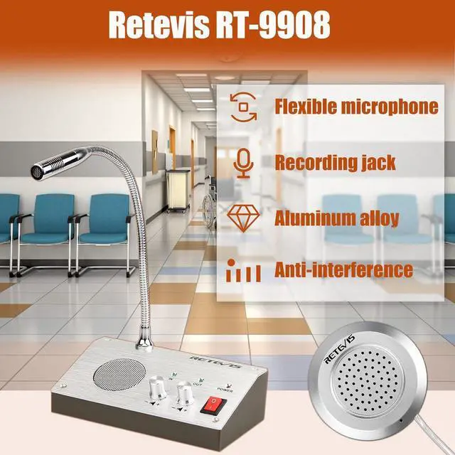 Alt view image 2 of 7 - RT-9908 Window Speaker,Window Intercom Dual-Way Voice,Window Speaker Intercom System for Business,Bank,Ticket Window