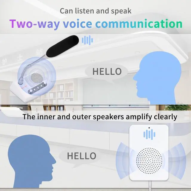 Alt view image 3 of 7 - DS-989 Window Intercom, Full Duplex Window Speaker System,Loud Speaker, Connect Wireless Mic, Intercom System for Business,Medical Treatment,School, Home,Hospital, Store.