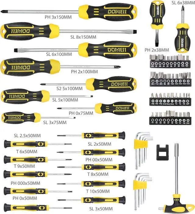 Alt view image 2 of 7 - Magnetic Screwdriver Set Slotted/Phillips/Torx 108-Piece Stubby Screwdriver Mini Precision Screwdriver Bits Set Hex Key Set Magnetizer Tool Kit for Repair Craft