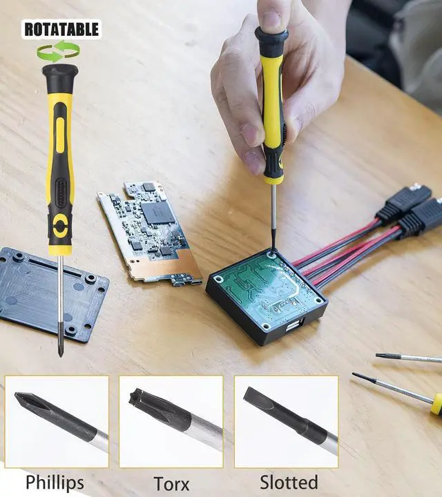 Alt view image 5 of 7 - Magnetic Screwdriver Set Slotted/Phillips/Torx 108-Piece Stubby Screwdriver Mini Precision Screwdriver Bits Set Hex Key Set Magnetizer Tool Kit for Repair Craft