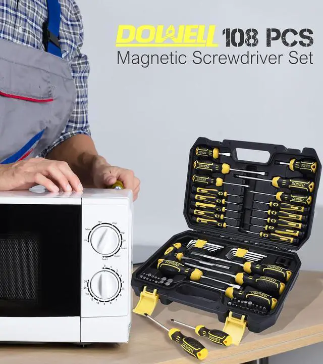 Alt view image 6 of 7 - Magnetic Screwdriver Set Slotted/Phillips/Torx 108-Piece Stubby Screwdriver Mini Precision Screwdriver Bits Set Hex Key Set Magnetizer Tool Kit for Repair Craft