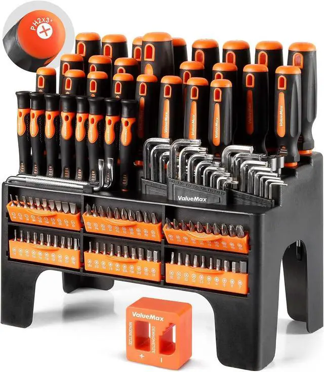 Main image of 126-PC Magnetic Screwdriver Set with Plastic Racking Organizer, Magnetizer Demagnetizer, DIY Tools & Equipment for Men Women Mechanic, Herramientas Tool Bit Kit Home Improvement Gift