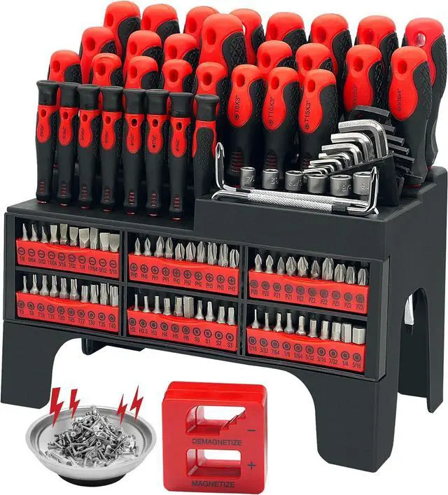 Main image of 118PCS Magnetic Screwdriver Set, Screwdriver Set with Plastic Racking, Precision Screwdriver, Magnetizer Demagnetizer and Magnetic Bowl, Repair Tools Set for DIY and Home Improvement