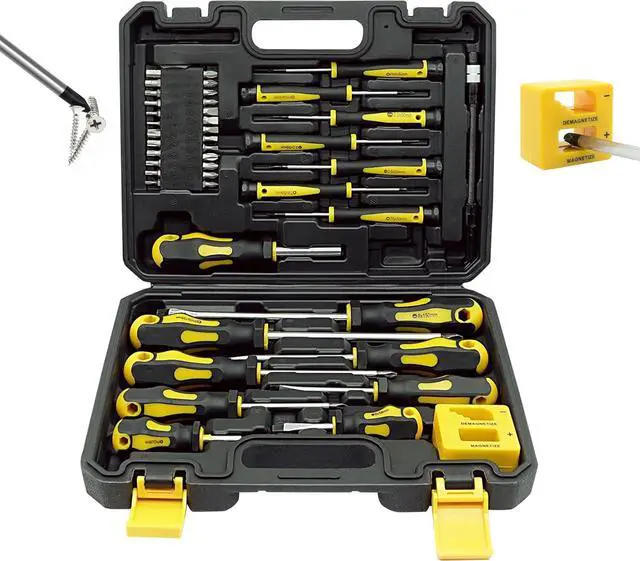 Main image of 43pcs Magnetic Screwdriver Set, Including Slotted, Phillips, Hexagonal, Pozidriv, Magnetizer, Demagnetizer, Replaceable Screwdriver Bits and Sturdy Tool Case for DIY and Repair Work