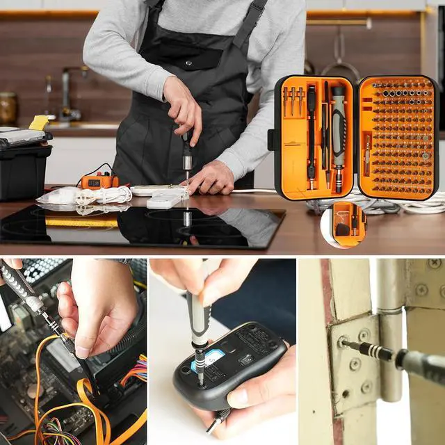 Alt view image 6 of 7 - Precision Screwdriver Set, 130 in 1 Electronics Magnetic Screwdriver Set with 120 bits Repair Tool Kit for Computer, PC, Laptop, Phone, Mac, Tablet, Home DIY, Game Consoles, Glasses, Watch
