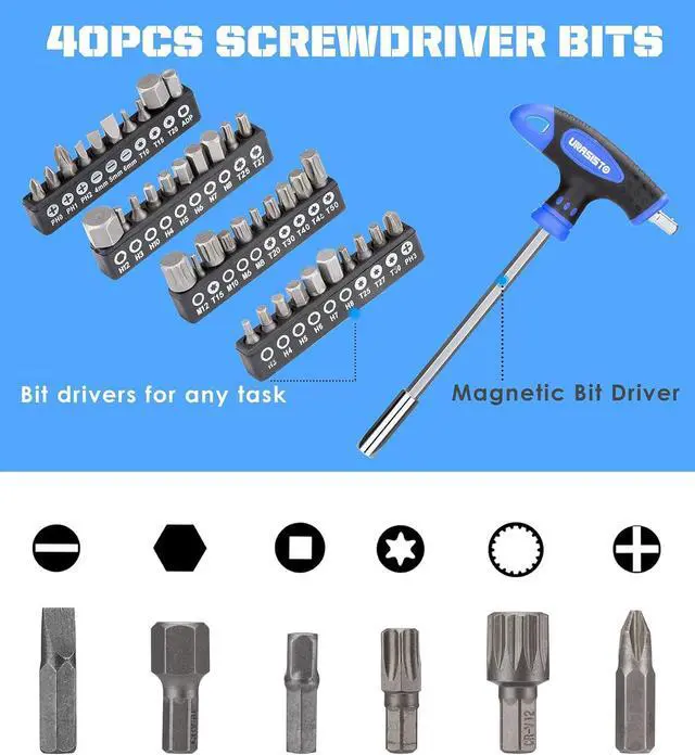 Alt view image 3 of 7 - 120-pieces Magnetic Screwdrivers Sets Includes Sockets, Slotted, Phillips, Hex, Torx and Precision Screwdriver Set Tools for Men, Repair Home