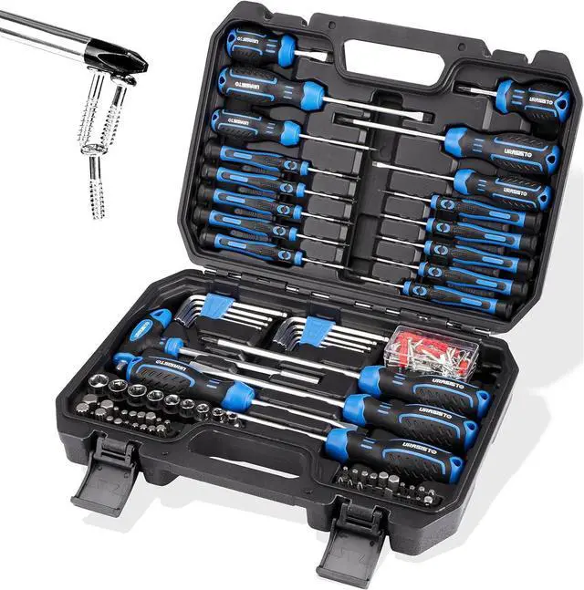Main image of 120-pieces Magnetic Screwdrivers Sets Includes Sockets, Slotted, Phillips, Hex, Torx and Precision Screwdriver Set Tools for Men, Repair Home