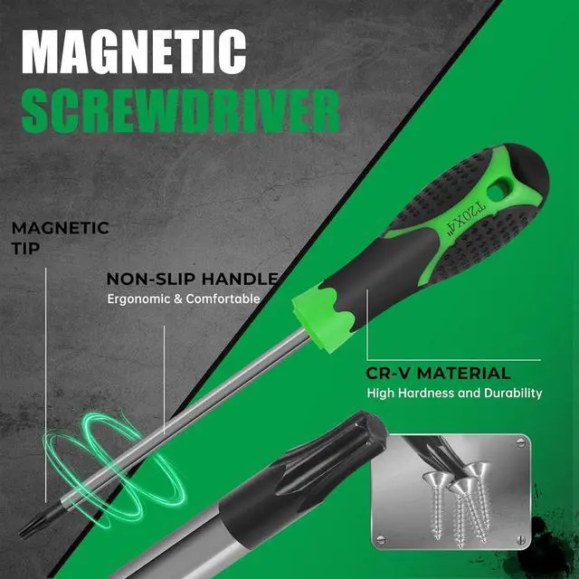 Alt view image 4 of 7 - 107-Piece Magnetic Screwdrivers Set with Case, Screw Driver Set, Includs Slotted, Phillips, Hex, Pozidriv,Torx and Precision Screwdriver Set, Tools for Men (107-Piece)